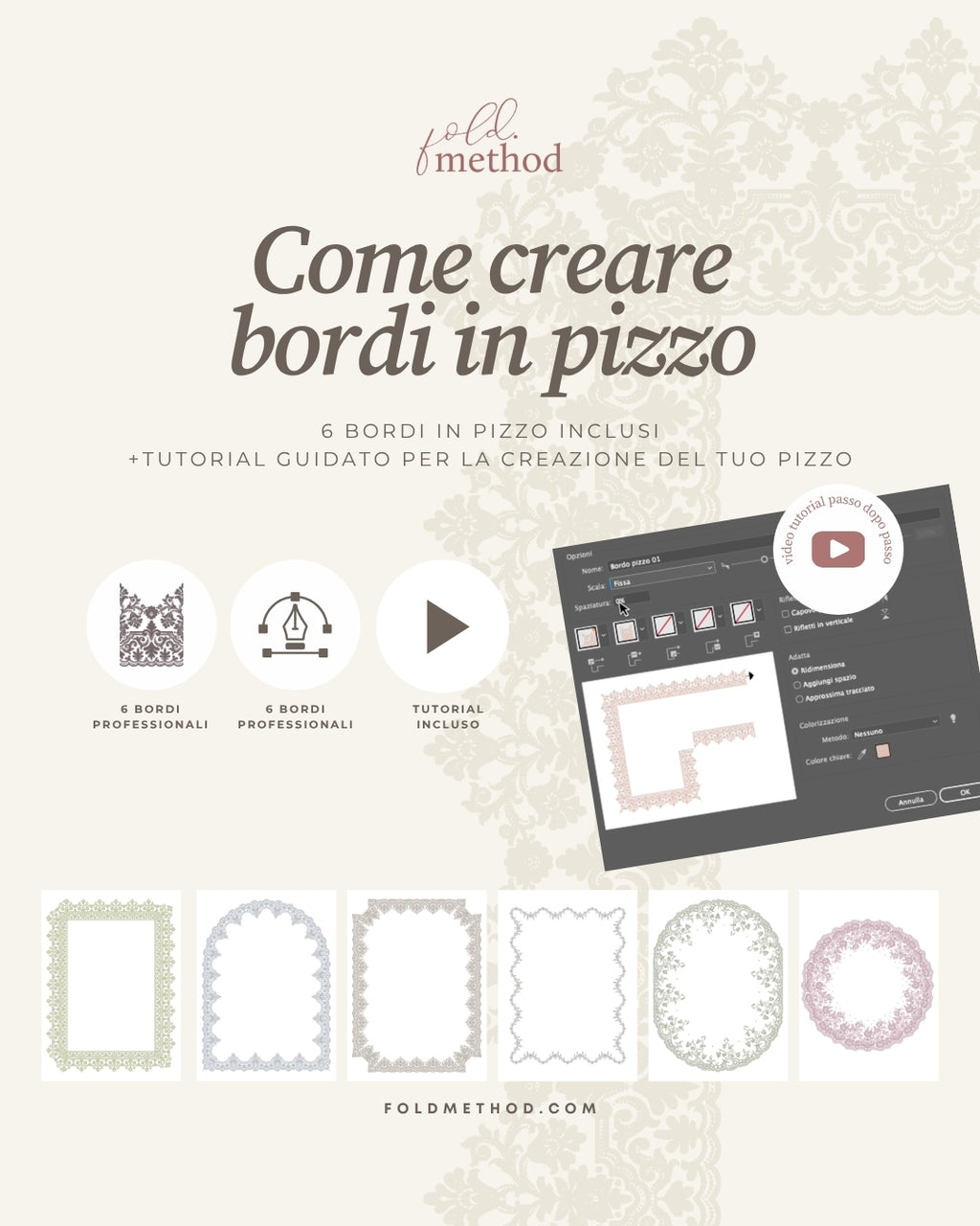Bordi in Pizzo su Adobe Illustrator