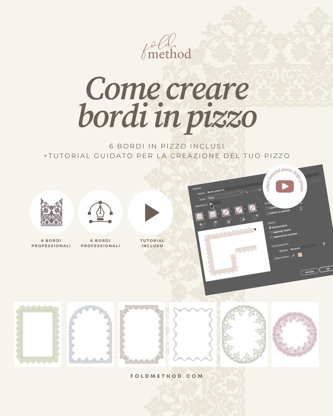Bordi in Pizzo su Adobe Illustrator